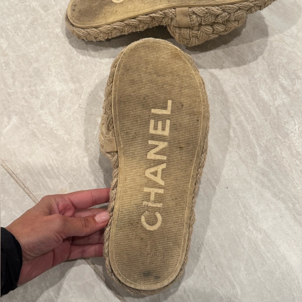CHANEL Beige Braided Women's Sandals - Picture 7 of 14